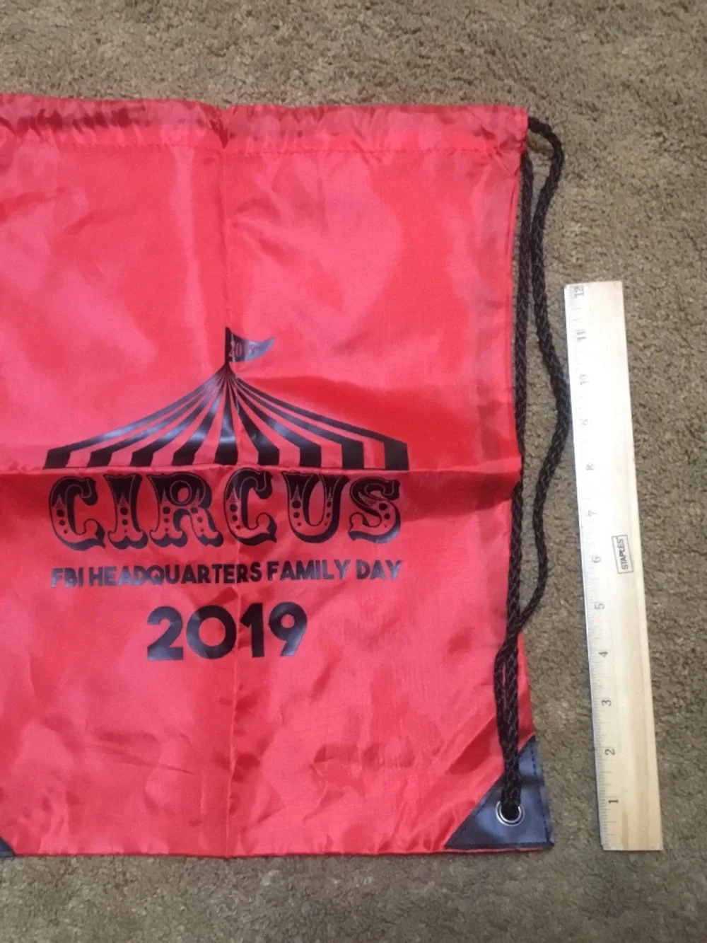 Draw String Bag FBI HQ Circus Theme Family Day 2019